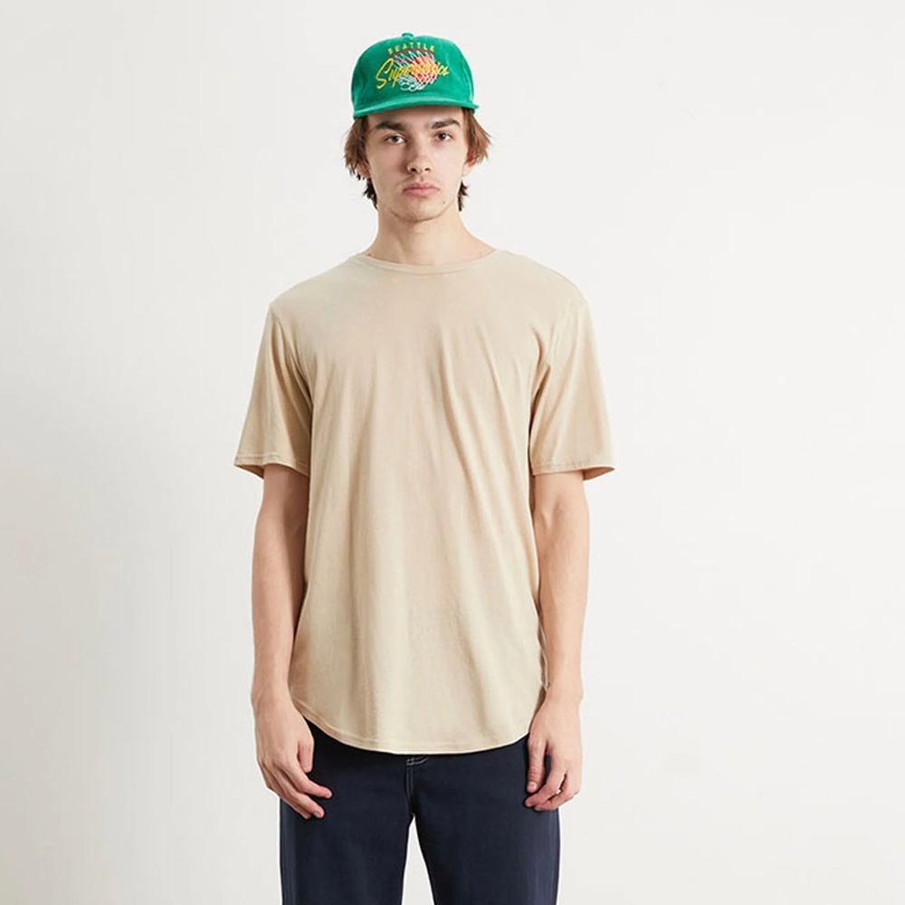 Pacsun Men’s Basic Tan Scallop T-Shirt